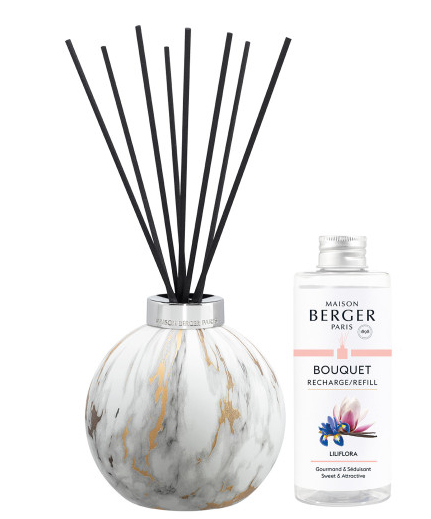 Maison Berger Duftstäbchen Marbrure weiss mit Duft Liliflora