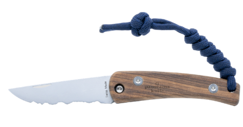 Panorama Knife Klappmesser Zentralschweizer Alpen, Kiss mit Paracord blau