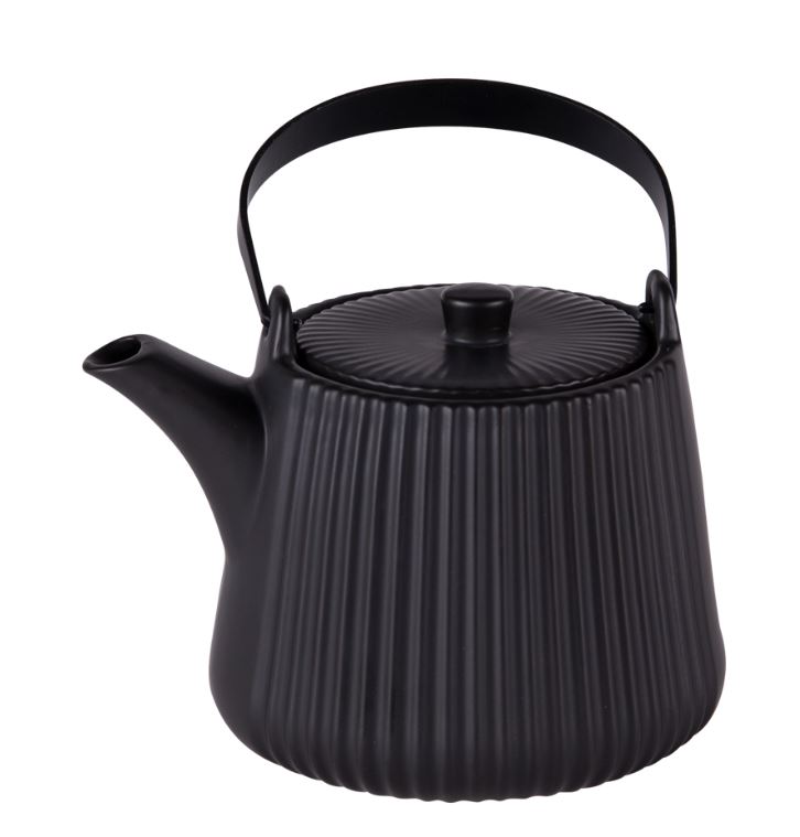 Table Passion Teekrug 1 Liter Tiao schwarz matt mit Teesieb