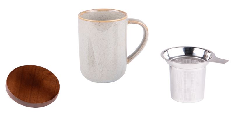 Table Passion Teetasste Kaito 0,47 l grau mit Teesieb