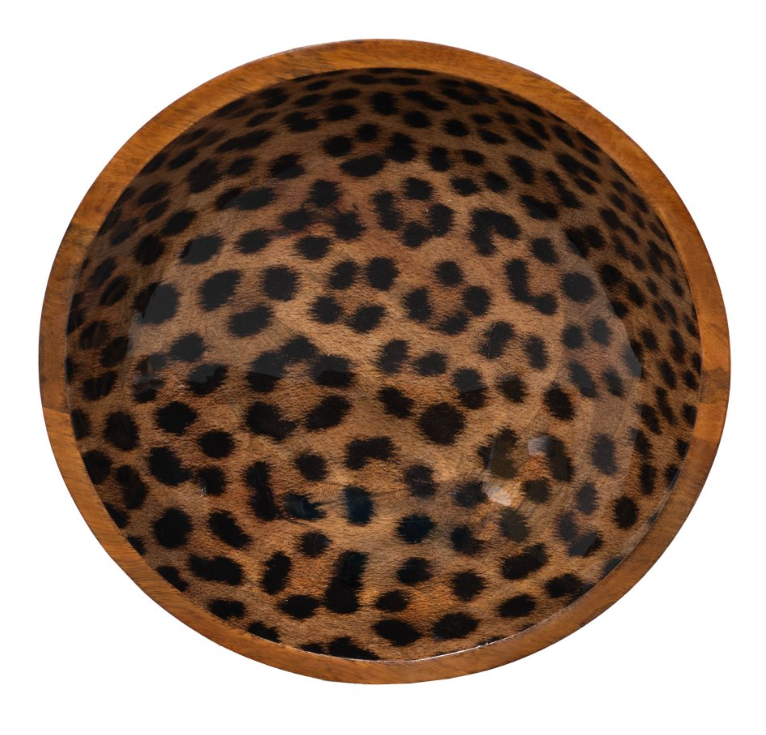 Table Passion Salatschüssel Mangoholz mit Leopardenmuster Ø 30 cm