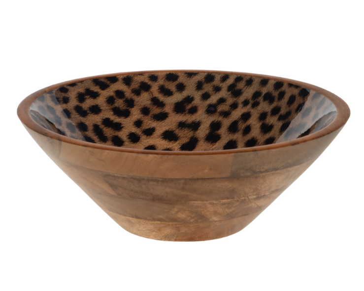 Table Passion Salatschüssel Mangoholz mit Leopardenmuster Ø 30 cm