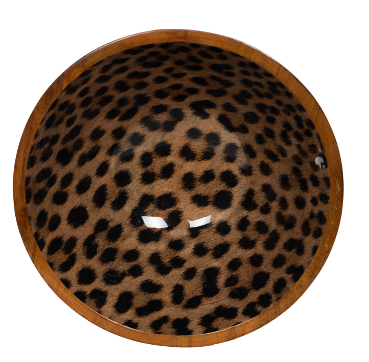 Table Passion Salatschüssel Mangoholz mit Leopardenmuster Ø 30 cm