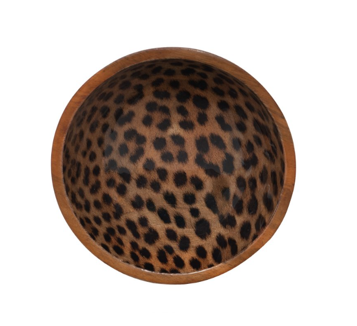 Table Passion Schale Mangoholz mit Leopardenmuster Ø 18 cm
