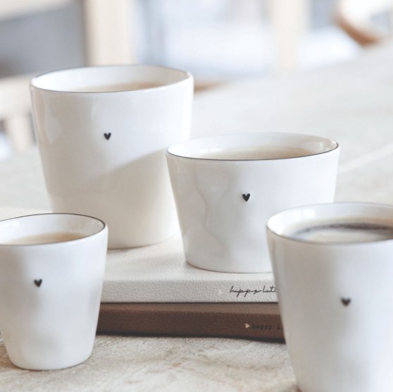 Bastion Collections Mug weiss mit Herz, 9 x 6 cm