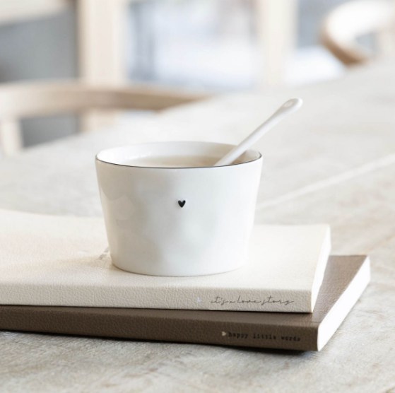 Bastion Collections Mug weiss mit Herz, 9 x 6 cm
