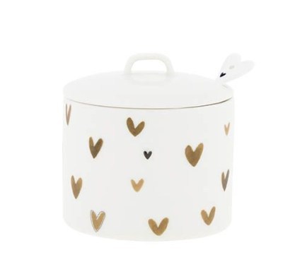 Bastion Collections Zuckerdose weiss mit Herzen