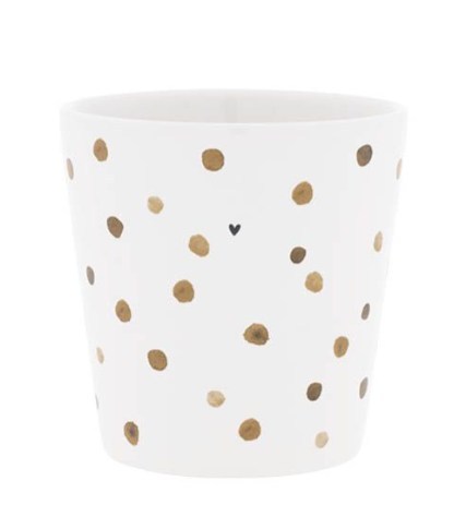 Bastion Collections Becher weiss mit Konfetti braun9 x 9 cm