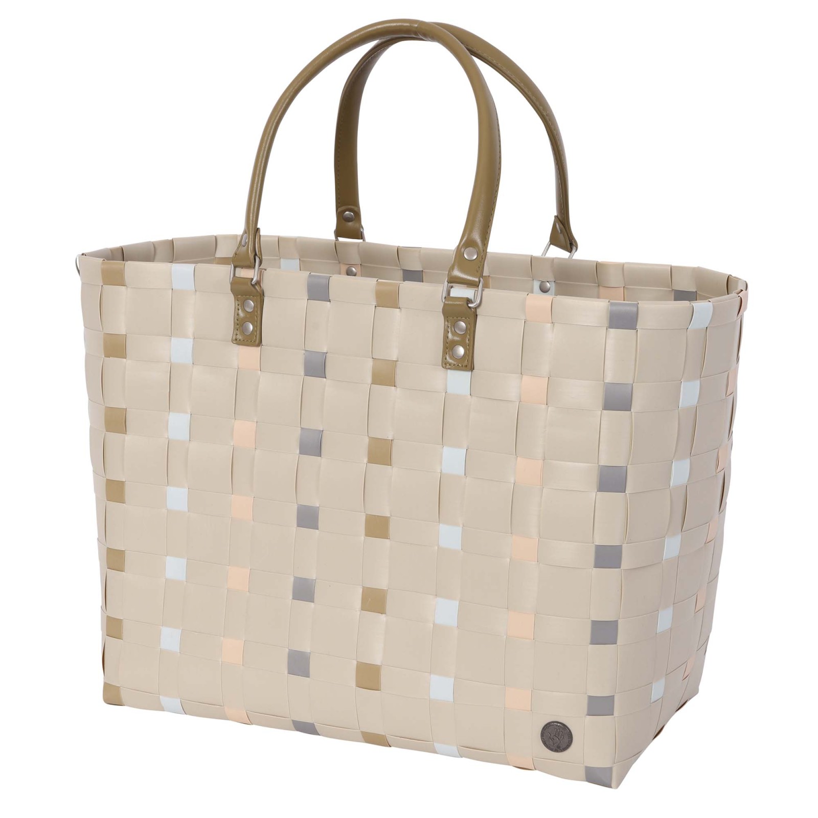 HANDED BY Einkaufstasche Summer Dots Shopper L pale grey<br>