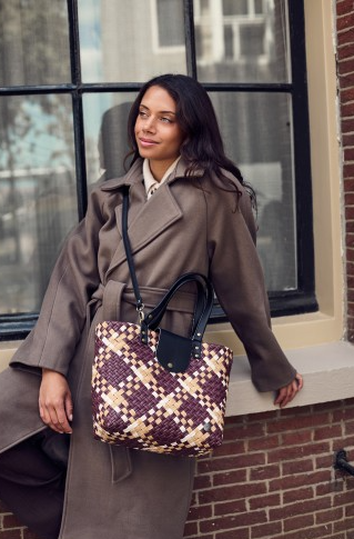 HANDED BY Einkaufstasche Alley Shopper chestnut brown pattern