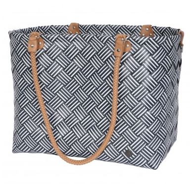 HANDED BY Einkaufstasche Sainte-Maxime Stripes dark grey<br>