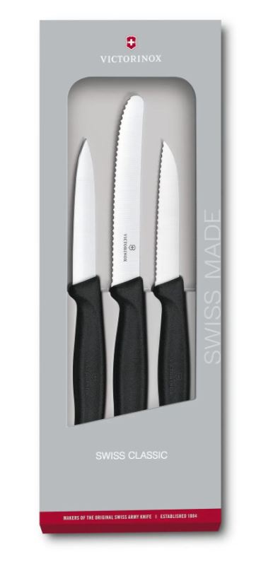 Victorinox Gemüsemesser-Set Swiss Classic, 3-teilig, schwarz