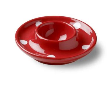Rössler Eierbecher Heidi 10 cm, rot mit weissen Punkten
