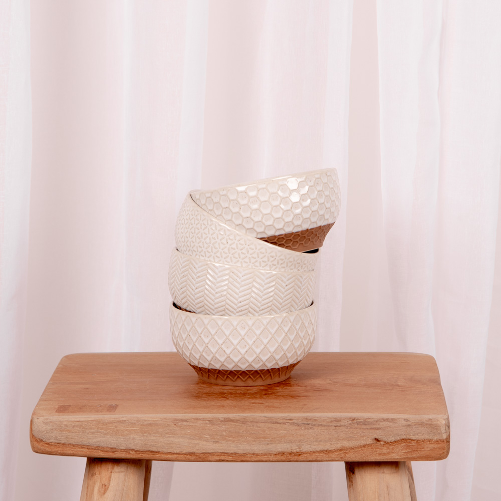Jaspe Schalen beige 4er Set, Ø 12 cm