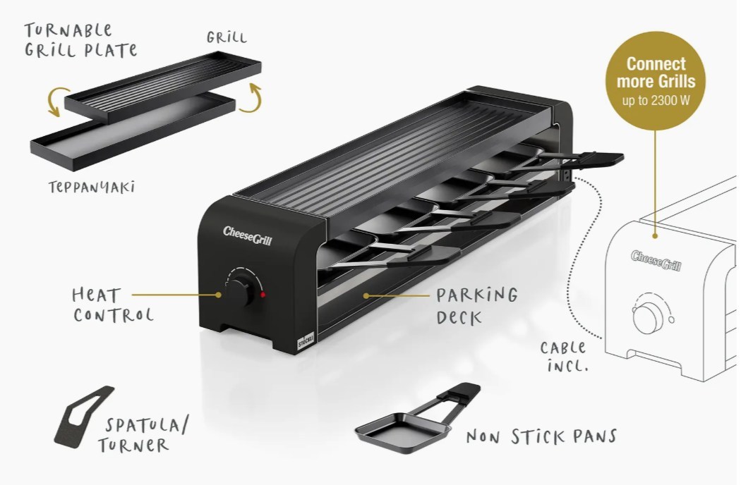 Stöckli CheeseGrill 4 Connect Black Schwarz
