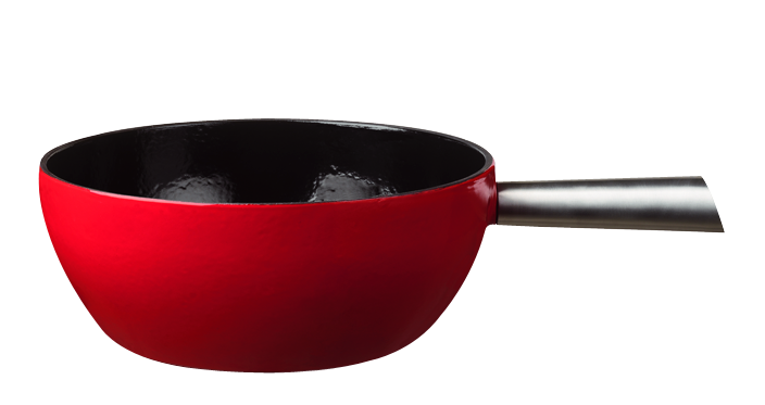 Stöckli Käsefondue Caquelon Gusseisen Elegance 24 cm, rot