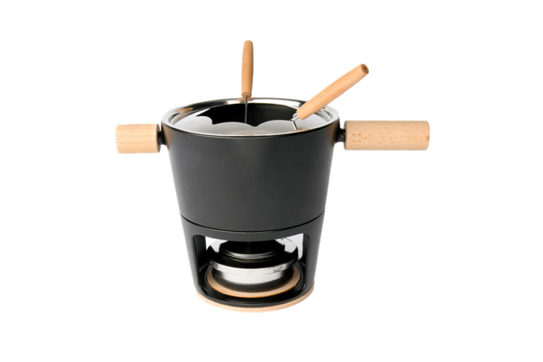 Fonduegarnitur Titlis aus Gusseisen inkl. 6 Fonduegabeln<br>