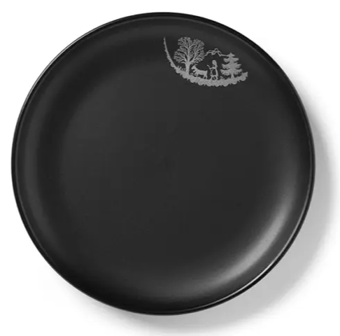 Fondueteller Alpaufzug schwarz, 6-teilig