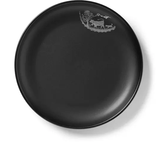 Fondueteller Alpaufzug schwarz, 6-teilig