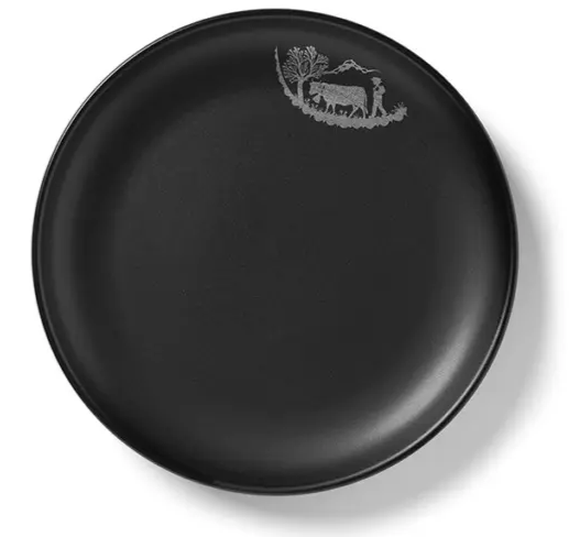 Fondueteller Alpaufzug schwarz, 6-teilig