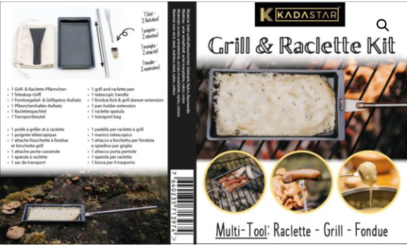 Grill- & Raclette-Kit "Explorer", 6-teilig<br>
