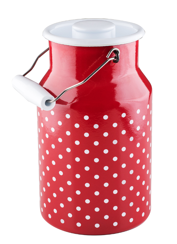 RIESS Milchkanne mit Deckel 2 Liter, rot
