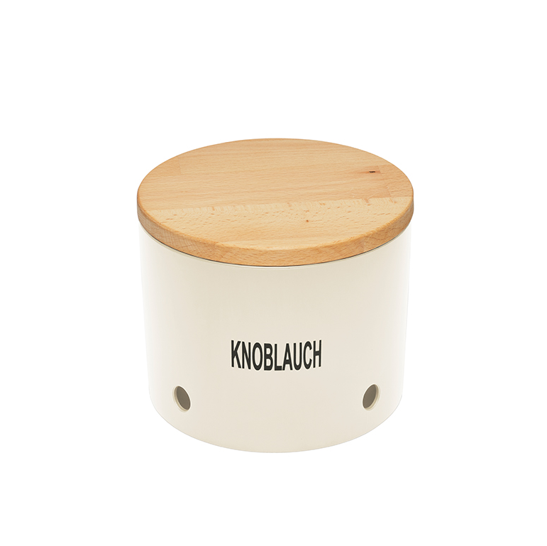Magu Knoblauchtopf mit Holzdeckel Ø 15,5 cm urban-grey