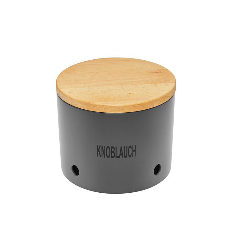 Magu Knoblauchtopf mit Holzdeckel Ø 15,5 cm schiefer