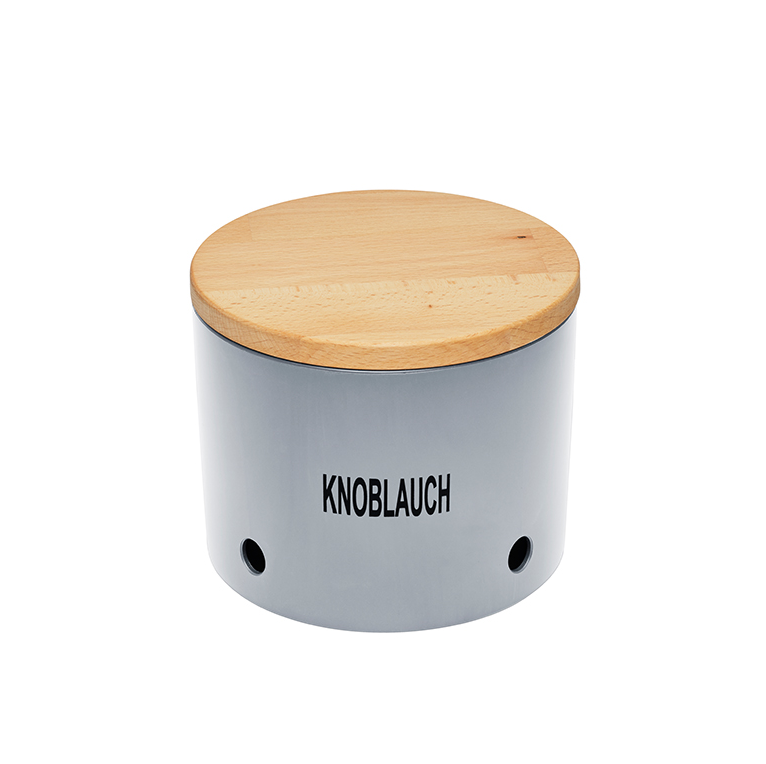 Magu Knoblauchtopf mit Holzdeckel Ø 15,5 cm silver