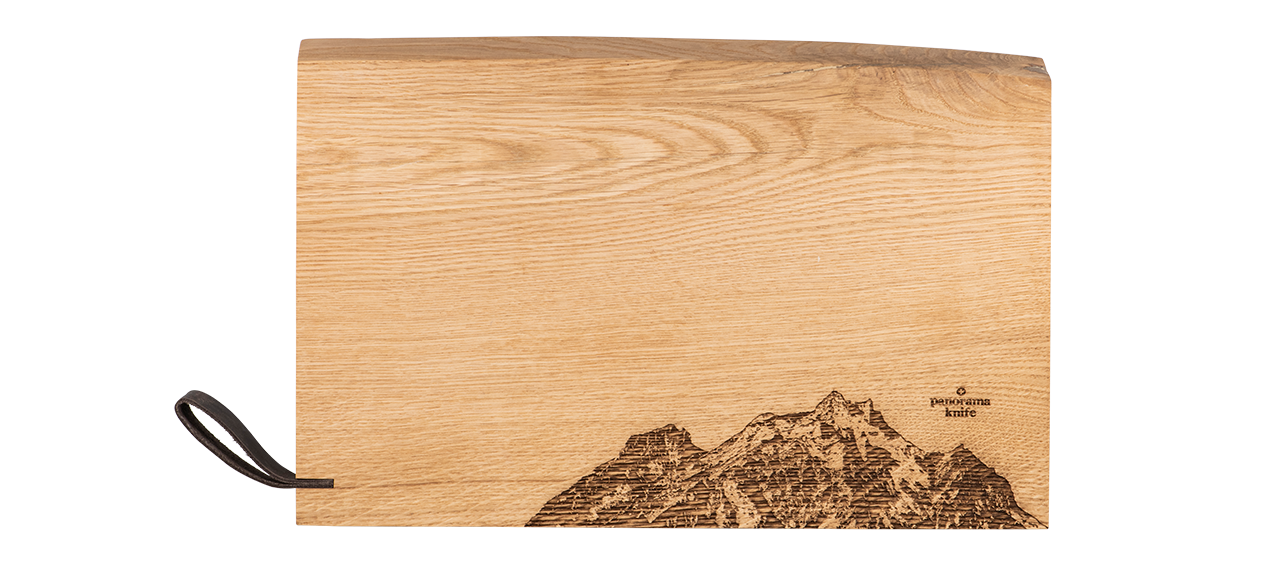 Panorama Knife Holzschneidebrett Eiche, Pilatus