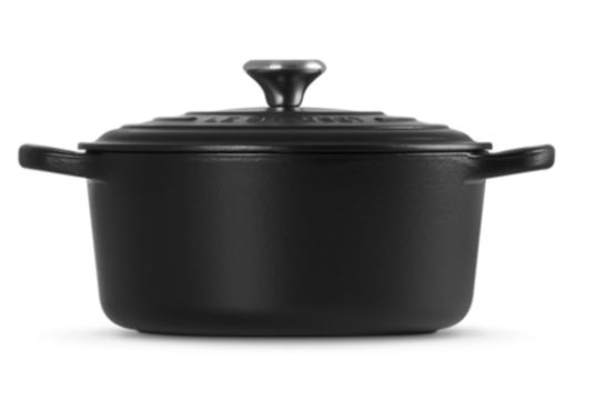 Bräter Signature Le Creuset rund schwarz matt 22 cm