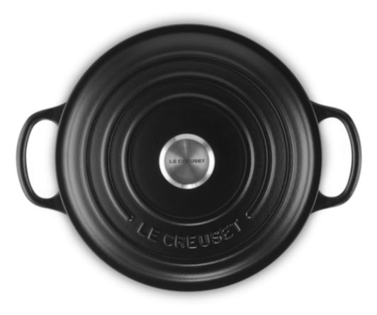 Bräter Signature Le Creuset rund schwarz matt 22 cm