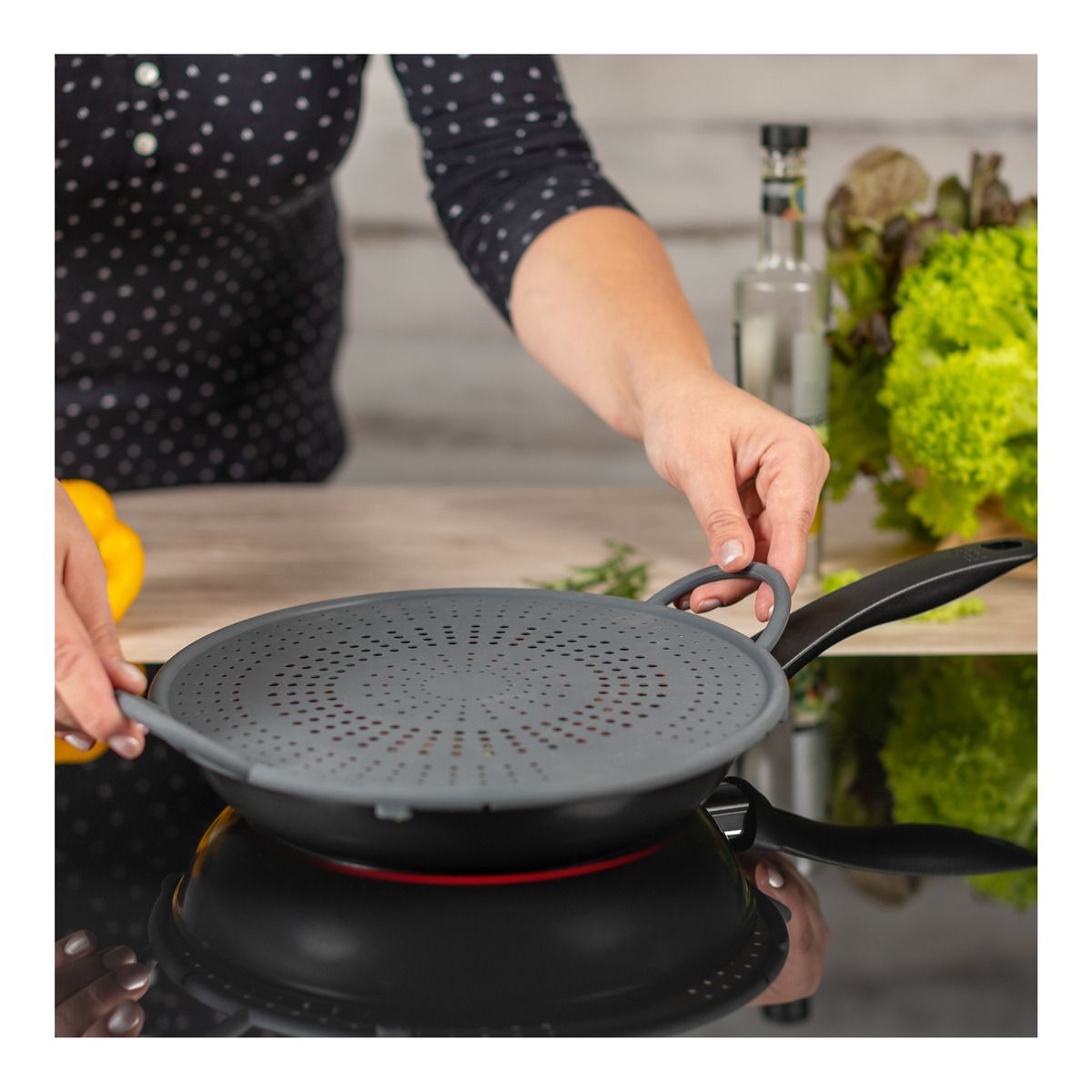 Kuhn Rikon Spritzschutz Silikon grau 30 cm