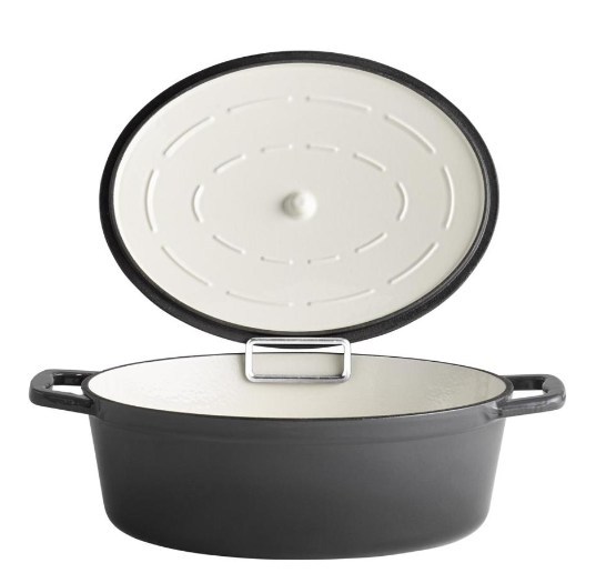 APS Bräter mit Deckel “5 Stars” anthrazit oval, 5 Liter, 33 x 25 cm