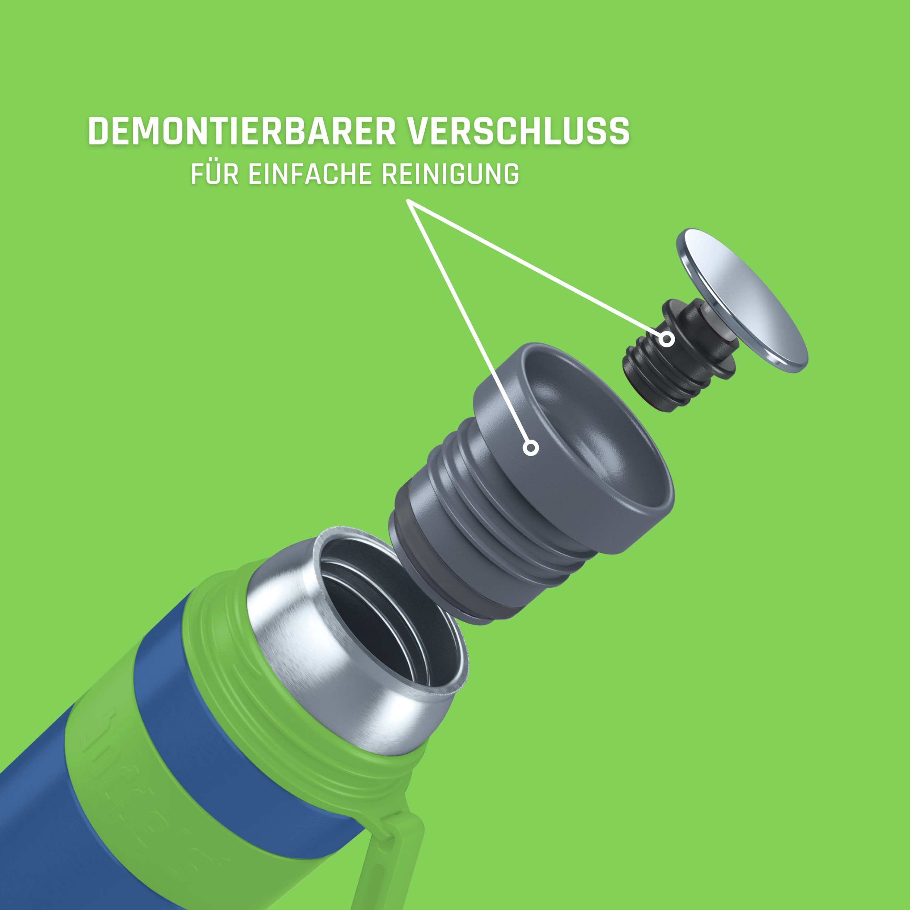 Boddels Isolierflasche Heet 350 ml Apfelgrün/Blau