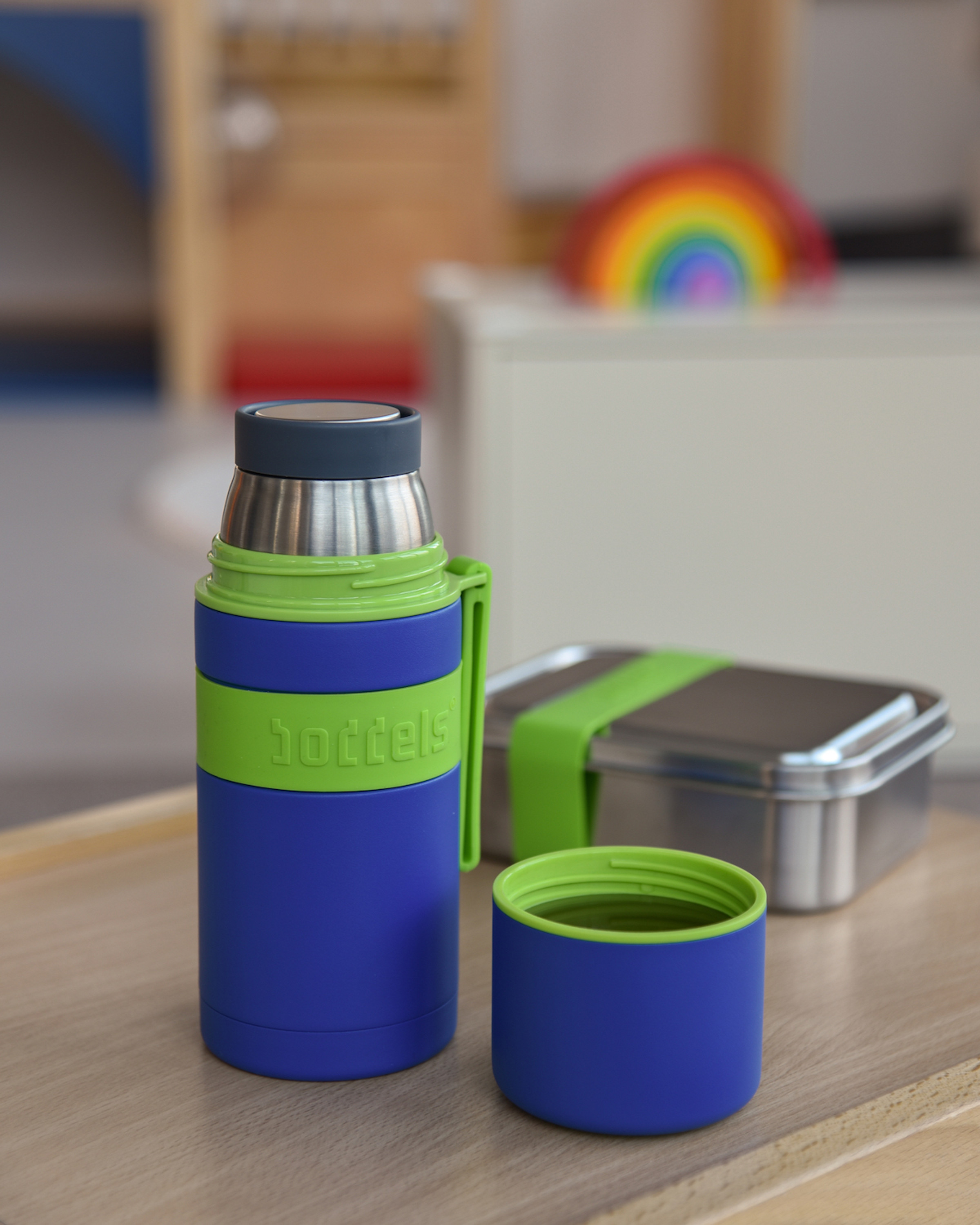Boddels Isolierflasche Heet 350 ml Apfelgrün/Blau