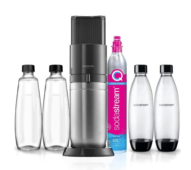 Sodastream Wassersprudler DUO schwarz Megapack mit 4 Flaschen + 1 Zylinder