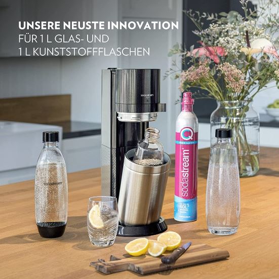 Sodastream Wassersprudler DUO schwarz Megapack mit 4 Flaschen + 1 Zylinder