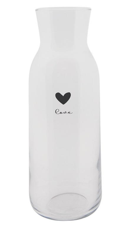 Clayre & Eef Karaffe Glas 1 Liter “Love”