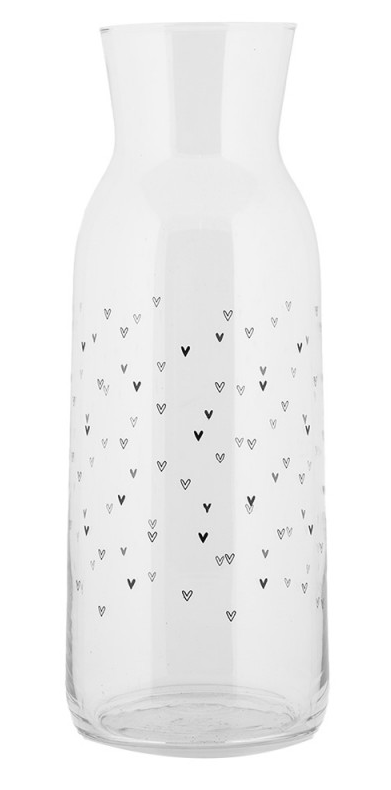 Clayre & Eef Karaffe Glas 1 Liter mit Herzen klein