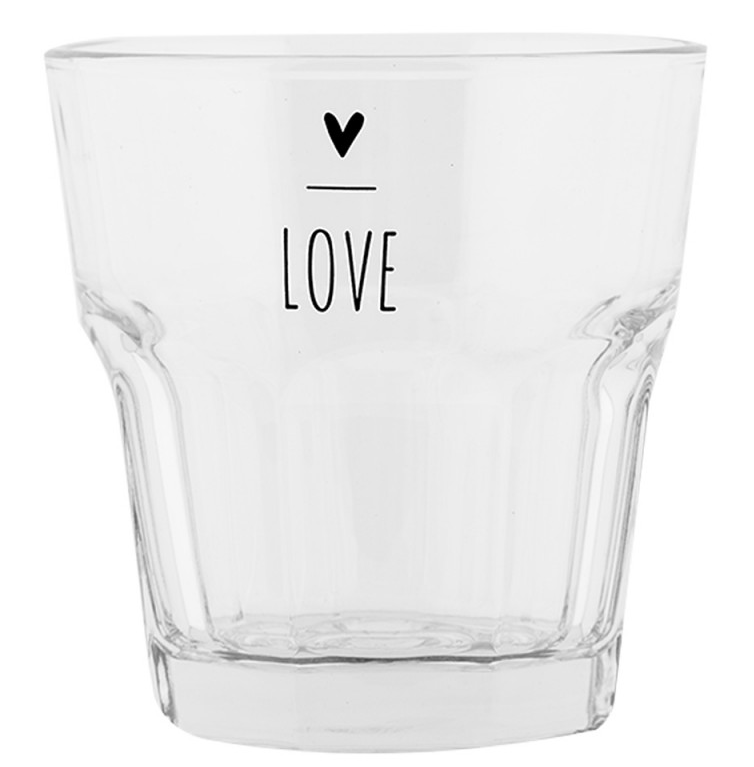 Clayre & Eef Wasserglas 200 ml “Love”