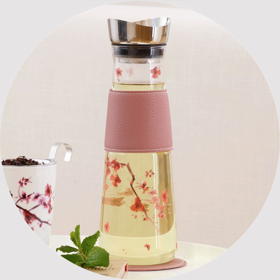 Eve Glaskaraffe 1,25 Liter inkl. Cooler, Cherry Blossom
