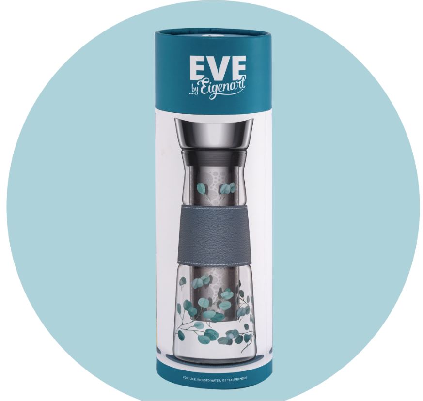 Eve Glaskaraffe 1,25 Liter inkl. Cooler, Eucalyptus