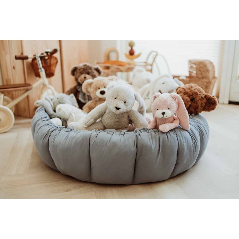 Krabbeldecke Bloom Organic Dusty Blue Ø 130 cm