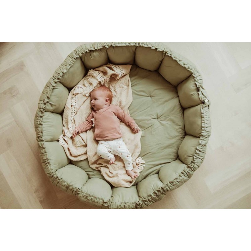 Krabbeldecke Bloom Organic Meadow Green Ø 130 cm