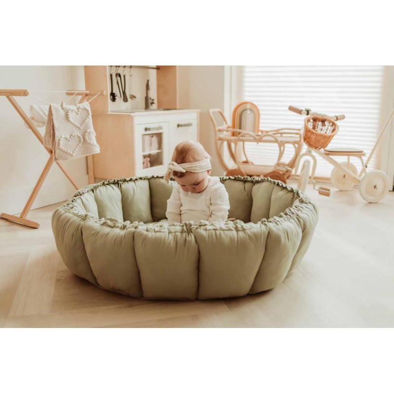 Krabbeldecke Bloom Organic Meadow Green Ø 130 cm