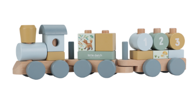 Little Dutch Holz Eisenbahn Forest Friends blau