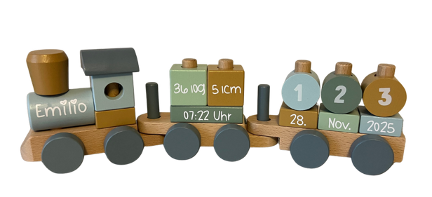 Little Dutch Holz Eisenbahn Forest Friends blau