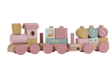Little Dutch Holz Eisenbahn Fairy Garden pink mit Beschriftung