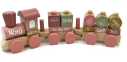 Holz Eisenbahn Flowers pink Little Dutch